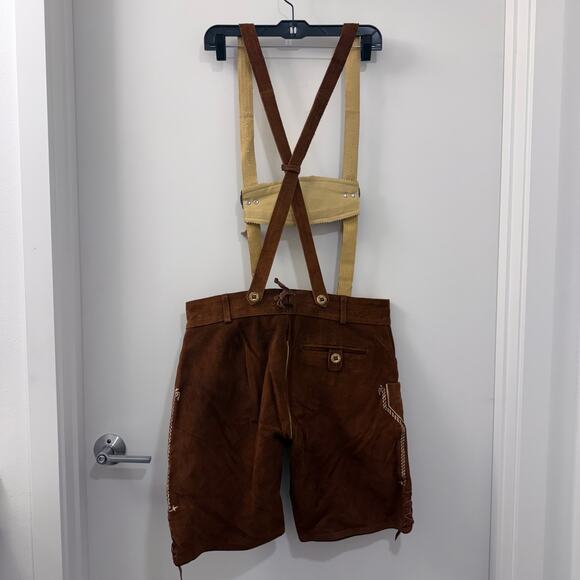 Men Oktoberfest Lederhosen- Authentic Bavarian Lederhosen-Suede Leather Trousers - Picture 2 of 10